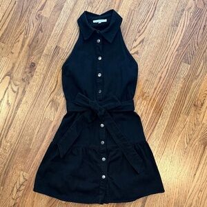 Olivaceous Black Denim Tiered Dress, small